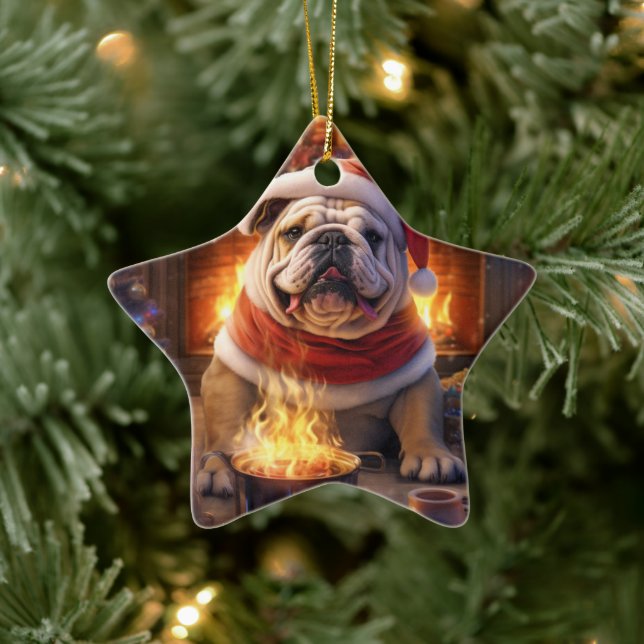 Bulldog Police Lover Pet Ornament Memorial Gift (Tree)