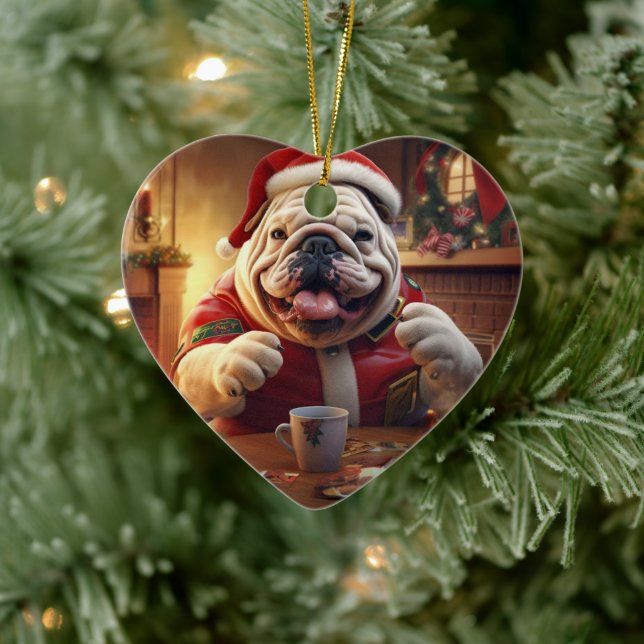 Bulldog Police Lover Pet Ornament Memorial Gift (Tree)