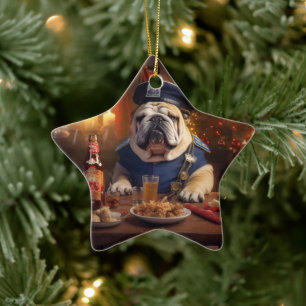 Bulldog Police Lover Pet Ornament Memorial Gift
