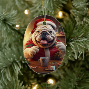 Bulldog Police Lover Pet Ornament Memorial Gift