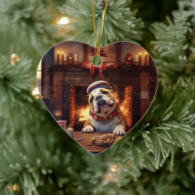 Bulldog Police Lover Pet Ornament Memorial Gift (Tree)