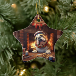 Bulldog Police Lover Pet Ornament Memorial Gift