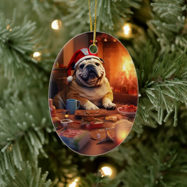 Bulldog Police Lover Pet Ornament Memorial Gift