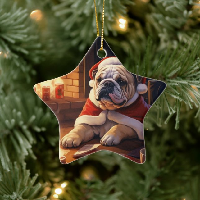 Bulldog Police Lover Pet Ornament Memorial Gift (Tree)