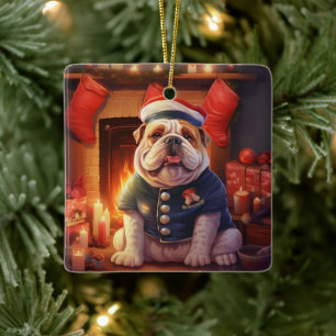 Bulldog Police Lover Pet Ornament Memorial Gift