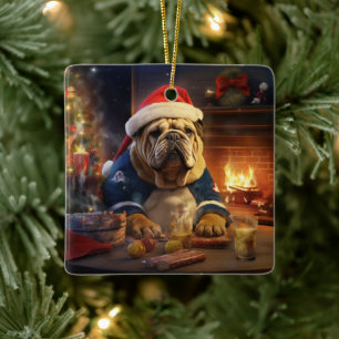 Bulldog Police Lover Pet Ornament Memorial Gift