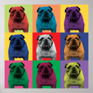 Bulldog Pop Art Poster