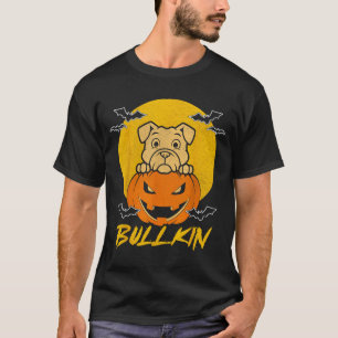 Bulldog Pumpkin Bullkin Funny Halloween Dog Lover T-Shirt