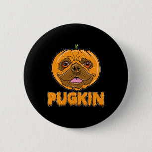 Bulldog Pumpkin Frenchie Pugkin Halloween  2 Inch Round Button