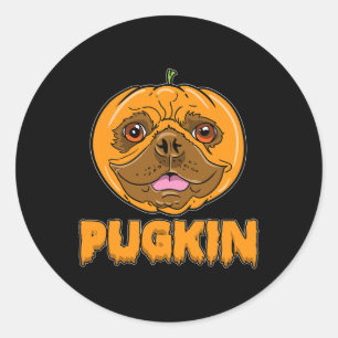 Bulldog Pumpkin Frenchie Pugkin Halloween  Classic Round Sticker