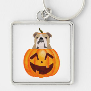 Bulldog Pumpkin     Keychain