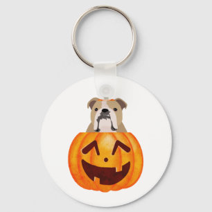 Bulldog Pumpkin Keychain