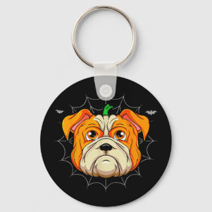 Bulldog pumpkin  keychain