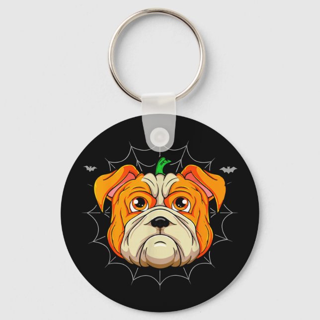 Bulldog pumpkin  keychain (Front)