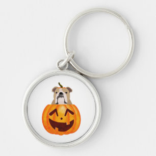 Bulldog Pumpkin Keychain