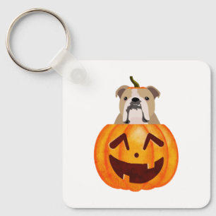 Bulldog Pumpkin Keychain