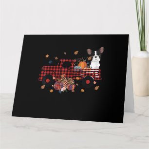 Bulldog Pumpkin Truck Thanksgiving Halloween Gift Card