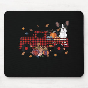 Bulldog Pumpkin Truck Thanksgiving Halloween Gift Mouse Pad