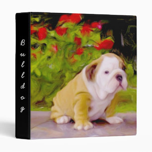 Bulldog puppy art binder