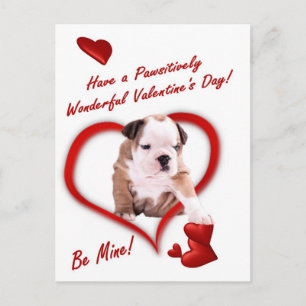 Bulldog Puppy Love In An Enveloppe Carte Postale