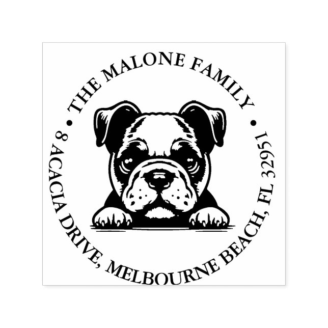 Bulldog Puppy Personalized Theme  Self-inking Stamp (Design)