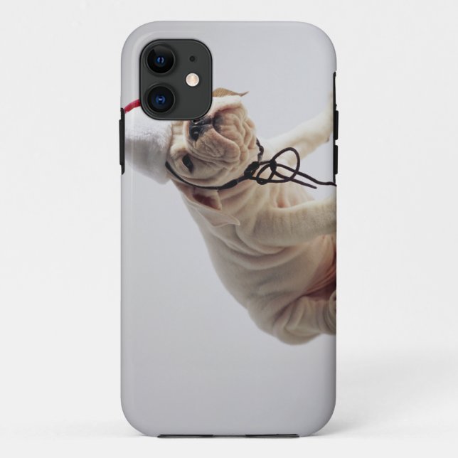 Bulldog Puppy Wearing Santa Hat Case-Mate iPhone Case (Back)