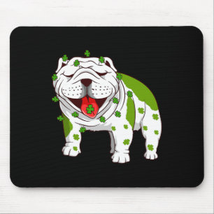 Bulldog Pyjamas Shamrock St Patrick's Day  Mouse Pad