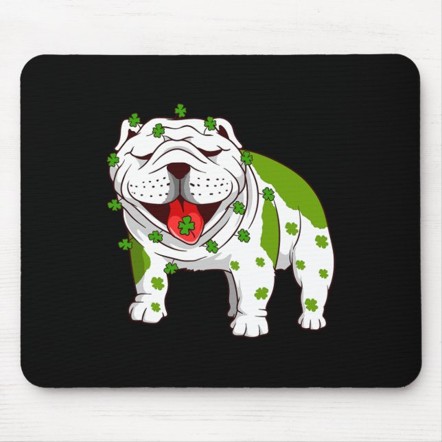 Bulldog Pyjamas Shamrock St Patrick's Day  Mouse Pad (Front)