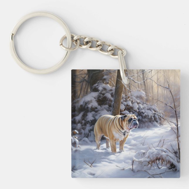 Bulldog Qu'Il Neige Noël Brossé (Devant)