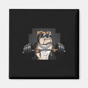 Bulldog Rat Weightlifting Bodybuilding Fitness Dad Magnet