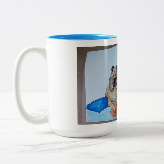 Bulldog Reading Mug (Left)