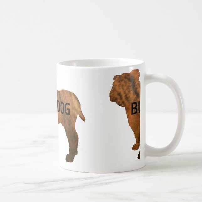 bulldog red brindle name silo coffee mug (Right)