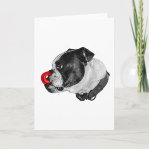 Bulldog Red Detail Ornament Card