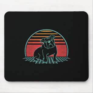 Bulldog Retro Dog Lover Vintage 80s Style Mouse Pad