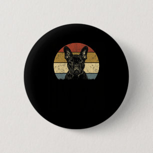 Bulldog Retro Vintage 60s 70s Fun Frenchie Loves 1 2 Inch Round Button