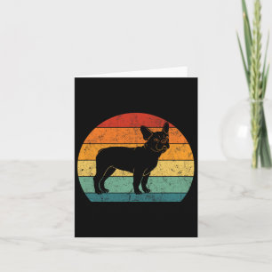 Bulldog Retro Vintage 60s 70s Fun Frenchie Loves 2 Card