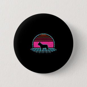 Bulldog Retro Vintage 80s Style Dog Lover Gift  2 Inch Round Button