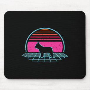 Bulldog Retro Vintage 80s Style Dog Lover Gift Mouse Pad