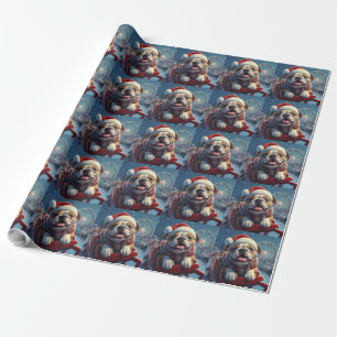 Bulldog Roller Coaster Christmas Wrapping Paper