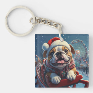Bulldog Roller Dessous de verre Noël