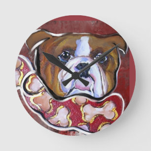Bulldog Round Clock