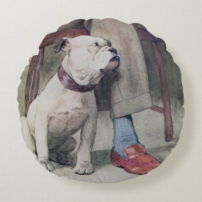 Bulldog Round Pillow (Front)