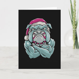 Bulldog Santa Card