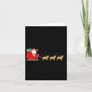Bulldog Santa Christmas Sleigh - Fun Bulldog Xmas Card
