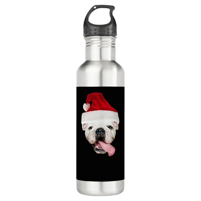 Bulldog Santa Essential T-Shirt 710 Ml Water Bottle (Front)