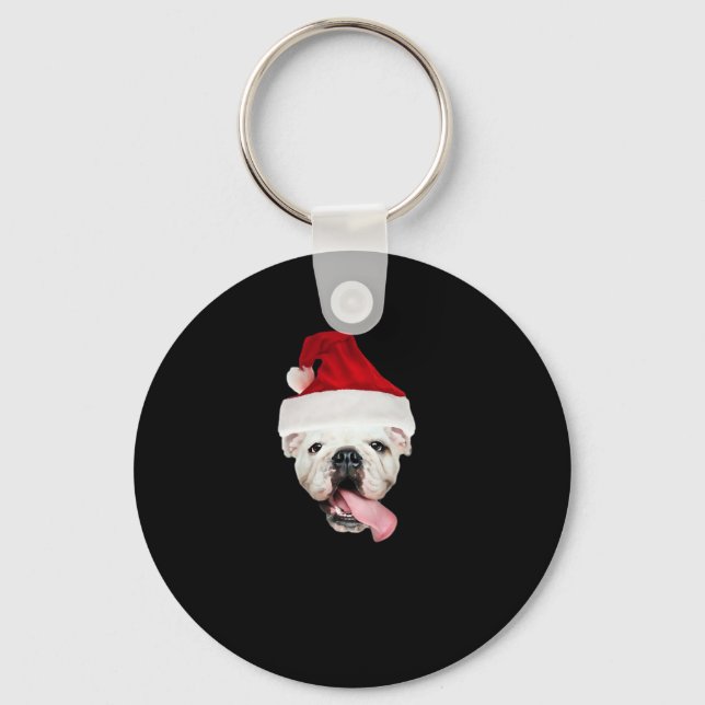 Bulldog Santa Essential T-Shirt Keychain (Front)