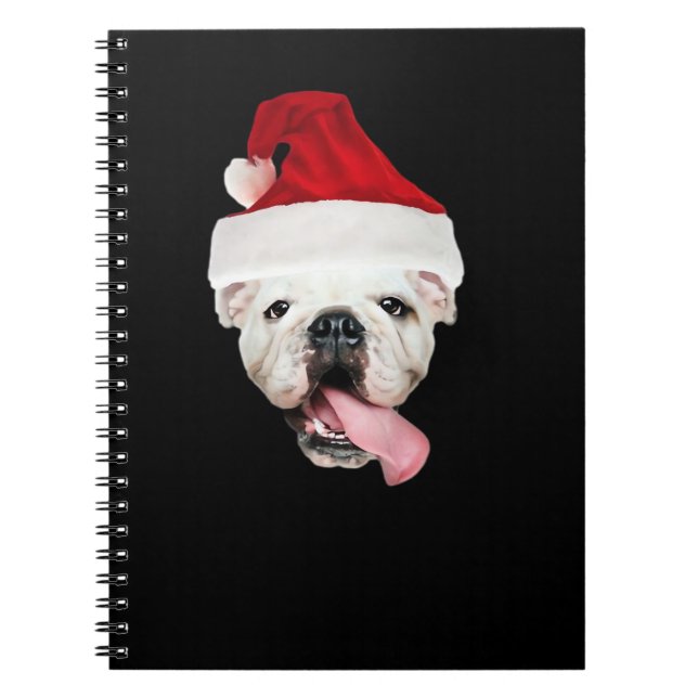 Bulldog Santa Essential T-Shirt Notebook (Front)