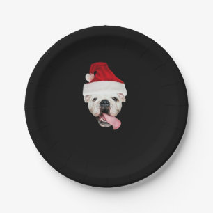 Bulldog Santa Essential T-Shirt Paper Plate