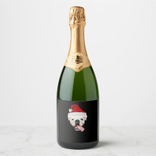 Bulldog Santa Essential T-Shirt Sparkling Wine Label