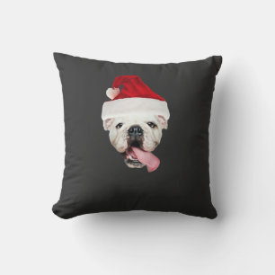 Bulldog Santa Essential T-Shirt Throw Pillow